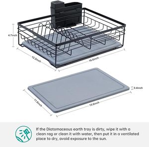 Taş kurutma matı çanak süzgeçli çanak raf ve bulaşık kurutma rafı için mutfak sayacı - Product Image 2