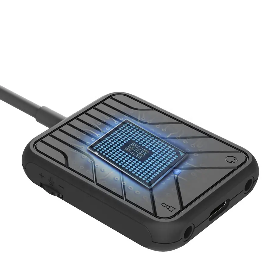 Adaptador de placa de som usb 3d, adaptador de áudio de placa de som externo ajustável com microfone e fone de ouvido