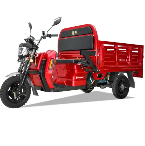 Kaliteli elektrikli kargo otomatik taksi Rickshaw kırmızı elektrik üç tekerlekli bisiklet kargo için