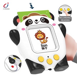 Chengji cartão leitor brinquedo crianças cedo educacional repetir gravação ler Inglês palavras bonito panda falando flash cards aprendizagem brinquedos
