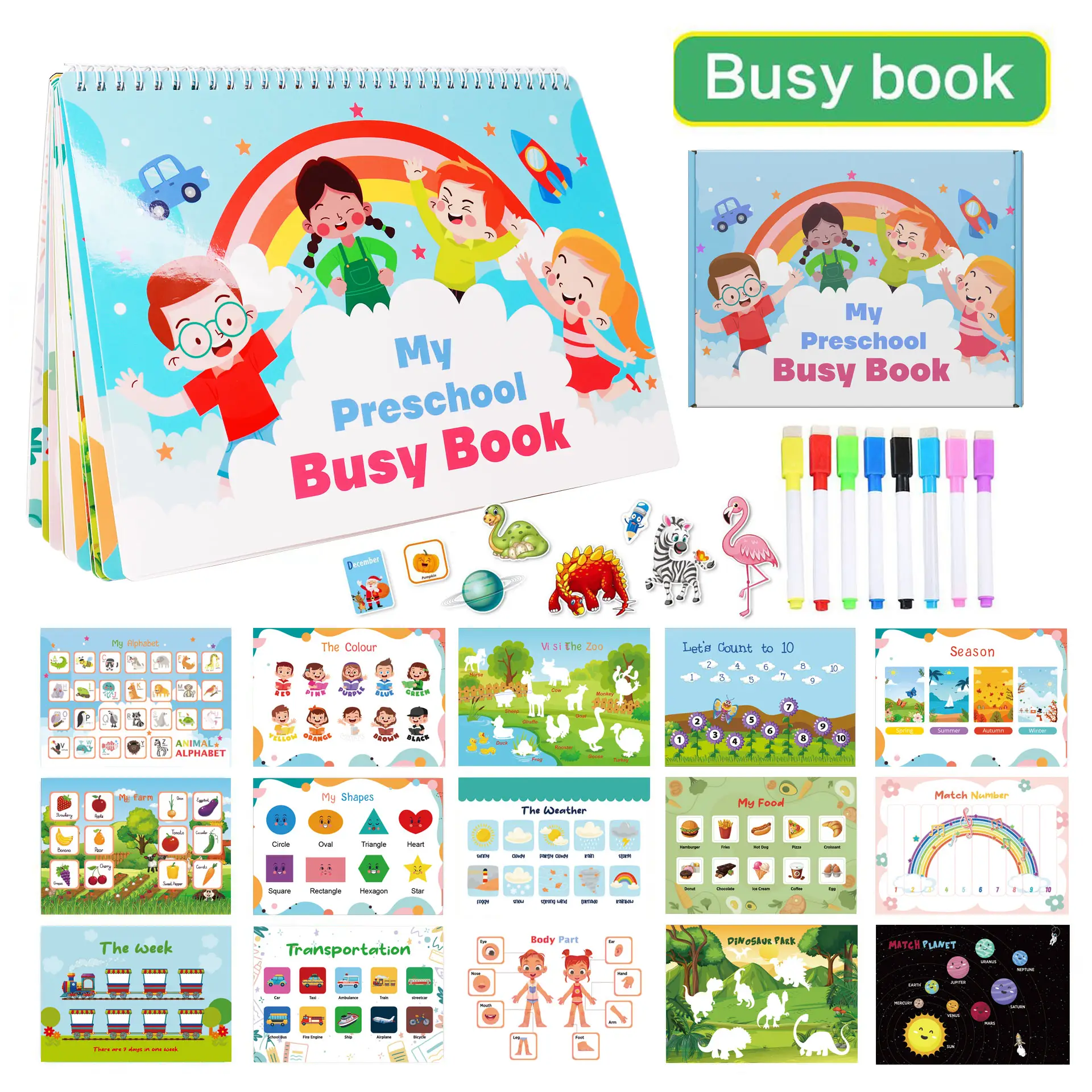 New Design Custom Printing Autism Sensory Educational Toy Activities Board Book Preschool Busy Book For Kids