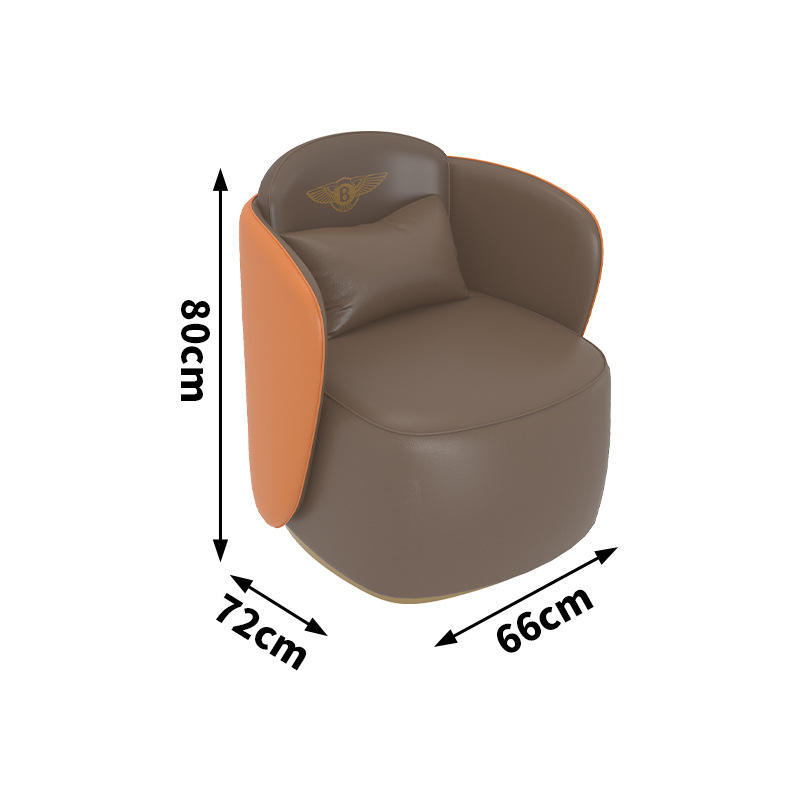 Siège individuel marron et orange