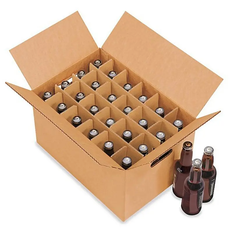 Caixa de vinho para transporte impressa personalizada, embalagem com 6 12 24 garrafas, caixa de papelão ondulado para bebidas e cerveja, caixa para envio