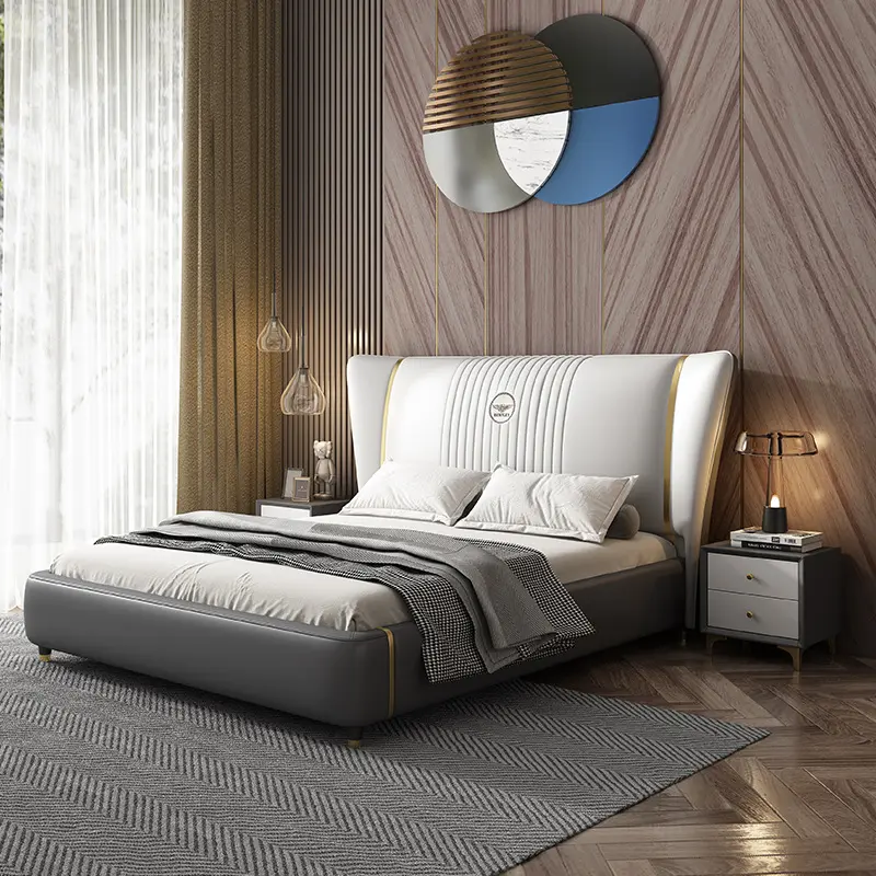 WM-04 nuova camera da letto di lusso italiana biancheria da letto doppia scatola alta mobili di stoccaggio Hotel letto