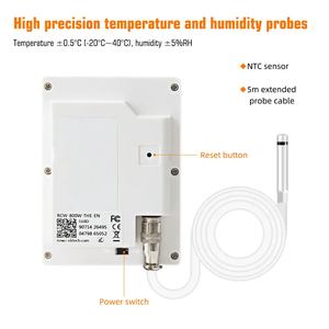 Elitech-Registrador de datos externo, sensor de 5m para refrigeración, cadena de frío, temperatura, humedad, OEM, de plástico, WiFi, 1, 2, 2 - Product Image 4