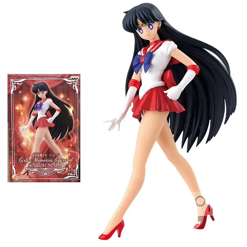 18CM Anime Sailor Moon Banpresto Sailor Moon Tsukino Usagi Sailor Mars Hino Rei modelo Anime figura