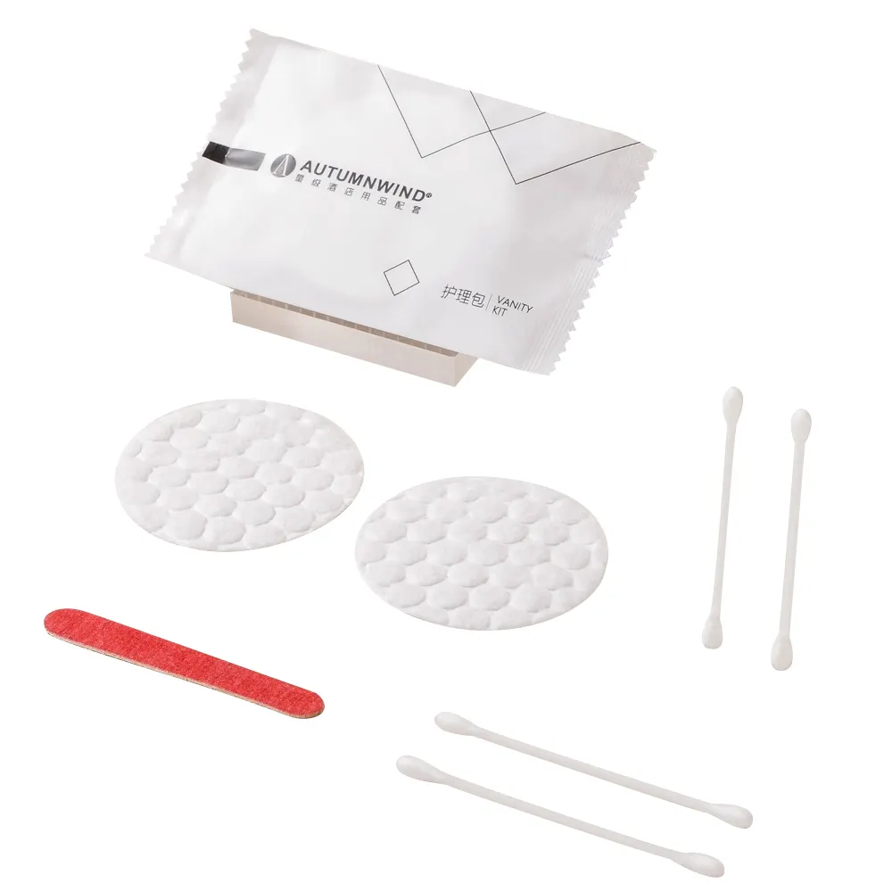 Wholesale Vanity Kit Hotel Travel Spa Disposable Vanity Kit with Cotton Buds cotton pads for face