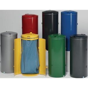 120L Red HDPE Plastic Waste Bin &Oslash;500xH980mm <strong>Garbage</strong> <strong>Container</strong> with Double Door RAL 3000 <strong>Built</strong>-<strong>in</strong> Structure Rectangle Shape - Product Image 1