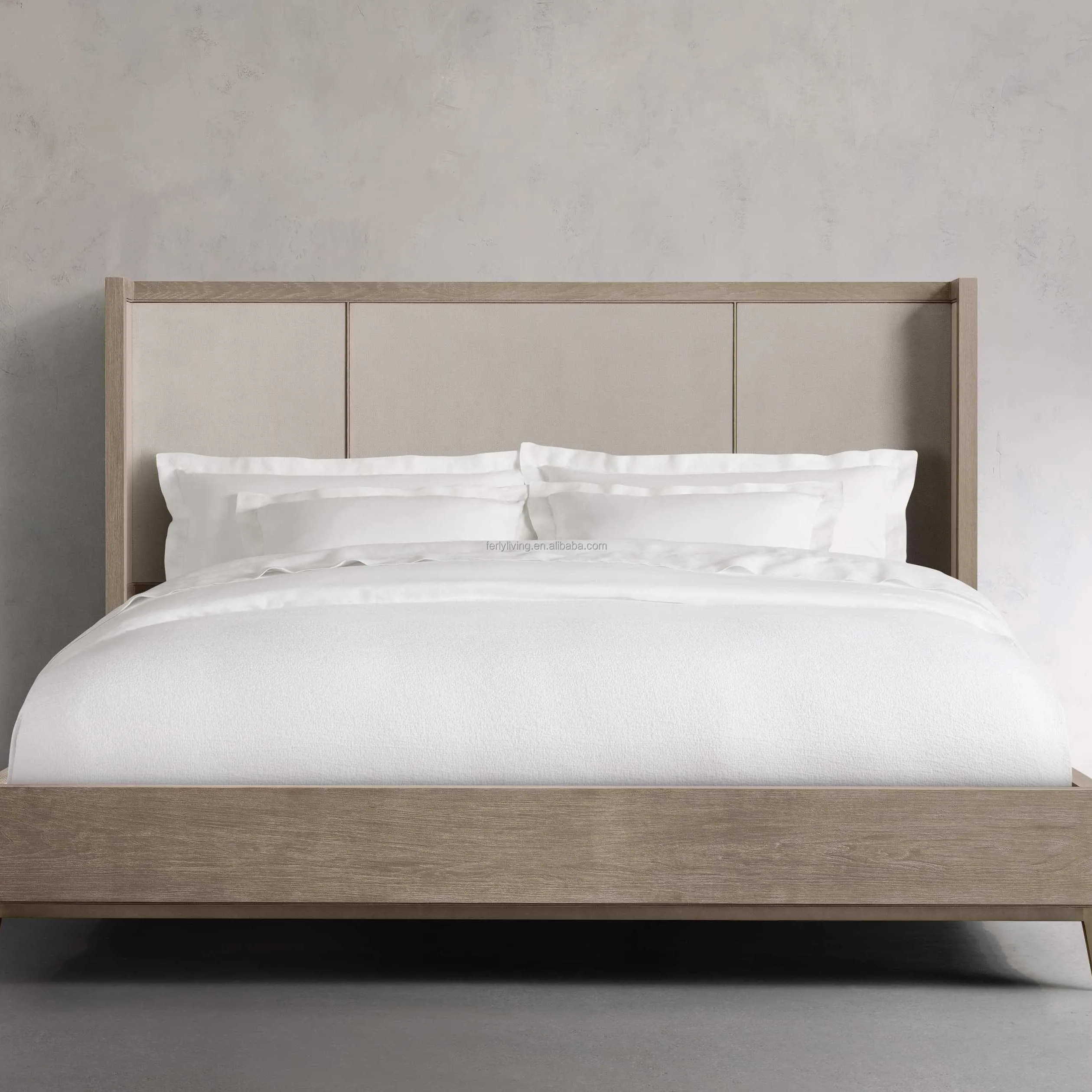 Modern American Bedroom Home Furniture Hotel Bed American Wood Living Room Reclaimed Oak Solid Wood Bed