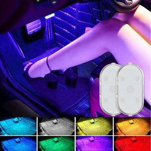 Rgbボイスタッチコントロール<span class=keywords><strong>Led</strong></span>インテリアライト雰囲気アンビエントライト車用磁気ワイヤレスミュージック6ビーズUSB充電式
