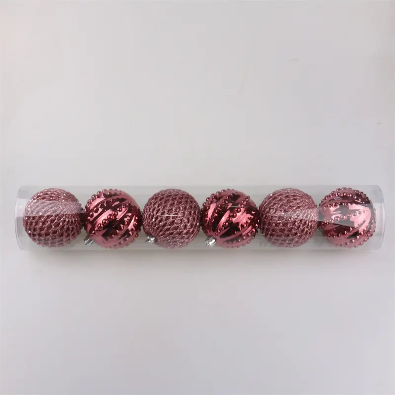 Conjunto de bolas de plástico de 8cm para decoración navideña, nuevo producto, gran oferta, 2023