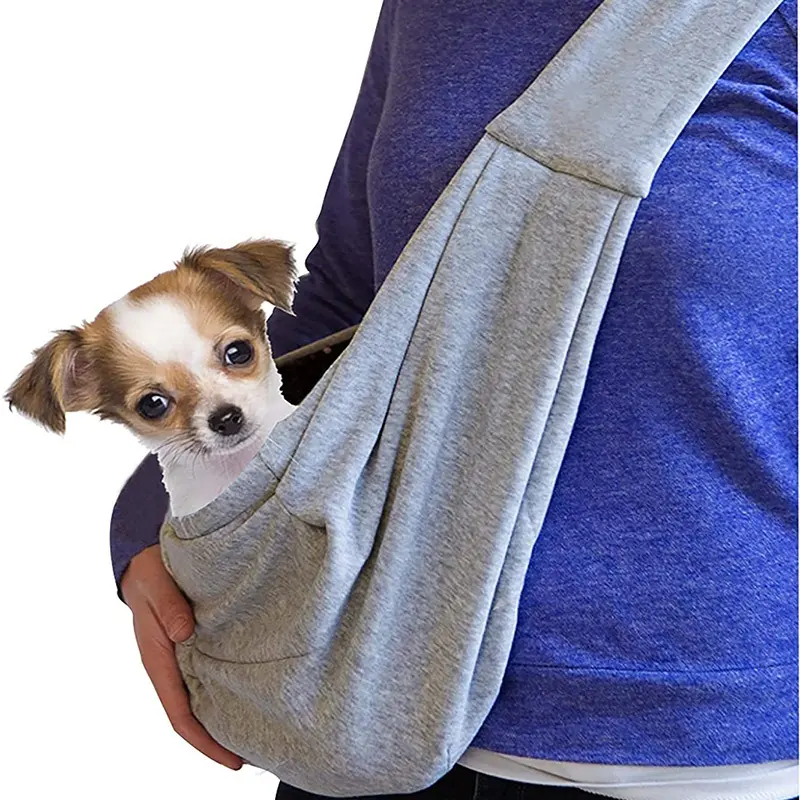 Double-Sided Pouch Pet Papoose Bag Dog Cat Carrier Shoulder Tote Hands-Free Pet Sling Carrier Bag