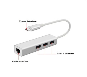 USB3.0ギガビット有線アダプタType-C外部ネットワークカードコンバータMac用ラップトップ中古LAN/RJ45/ETHernet/WiFi/USBストック - Product Image 1