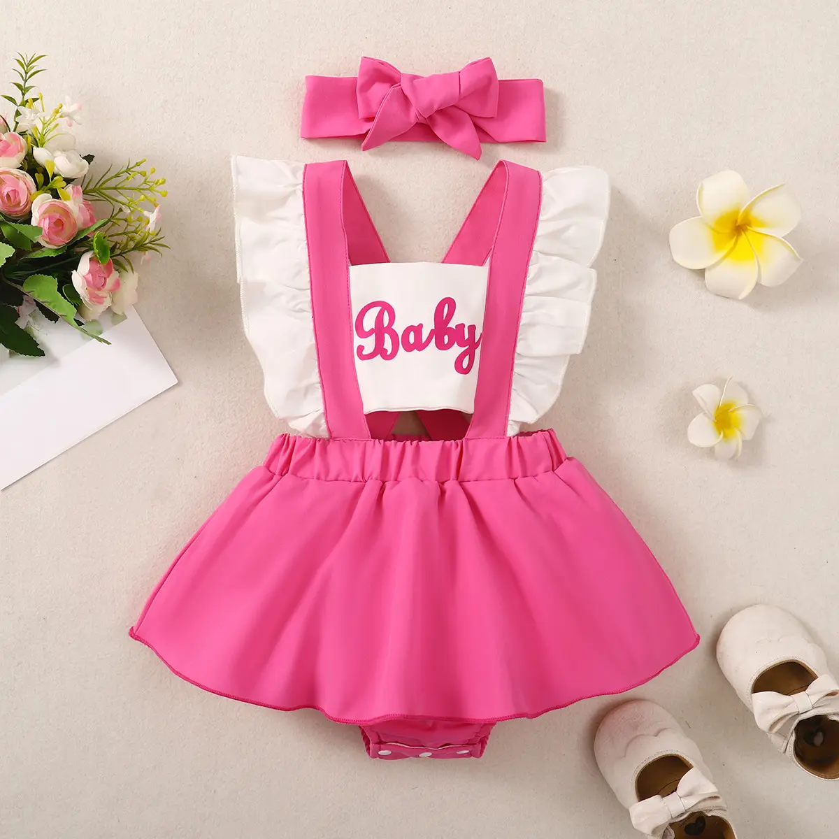 Nieuwe Aankomst Zomer Baby Meisje Romper Meisje Baby Kleding Roze Baby Meisje Romper Jurk