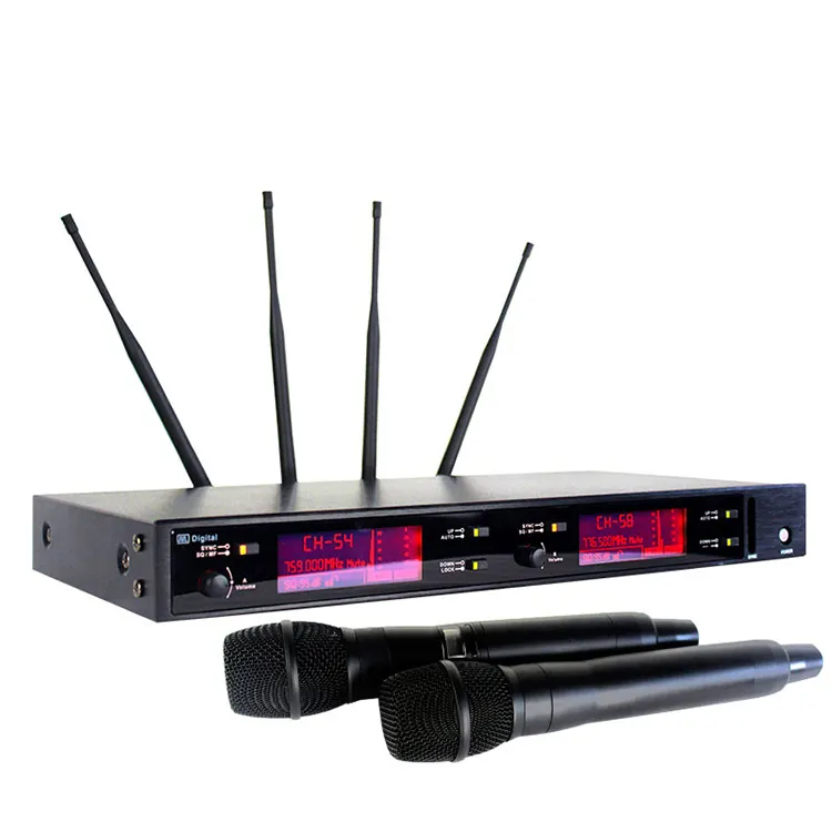 Microphone portable Uhf sans fil de 100 mètres A-220D microphone numérique professionnel