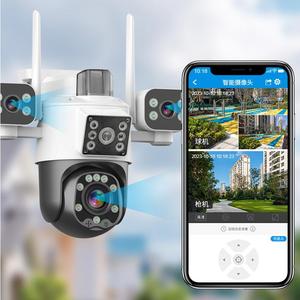 3 Lens üç ekranlar ile açık güvenlik kamera 3MP WiFi kamera spot ile ev güvenlik için kablolu - Product Image 3