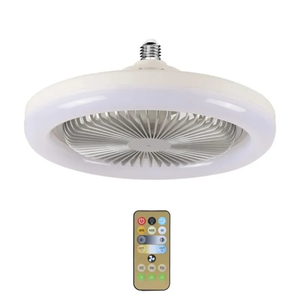 Ventilador de techo con temporizador de luz LED Lámpara de ventilador de control remoto LED E27 Ventiladores de techo silenciosos inteligentes para dormitorio Sala de estar 30W - Product Image 1