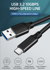 USB3.2 10Gbps Cable 3A 60W Type a to Type C Gen2 Fast Charging Cable 0.3M 0.5M 1M 1.5M 2M <strong>Data</strong> Transfer Fast Charge USB Cable - Product Image 4