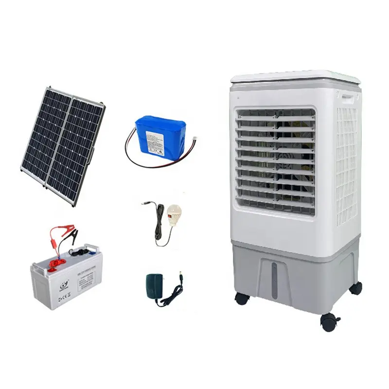 ZCHOMY Dc12v energia solare evaporativo aria di raffreddamento telecomando solare acqua condizionatore d'aria ventilatore con telecomando