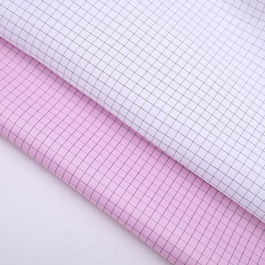 5mm Grid Orange Pink Polyester Anti-static ESD Woven Fabric for <strong>Antistatic</strong> Clothing