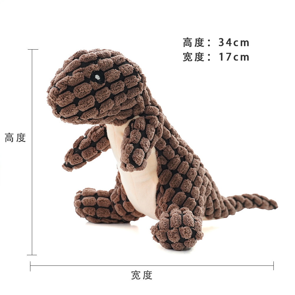 Tyrannosaure Rex marron, jouet sur pied.
