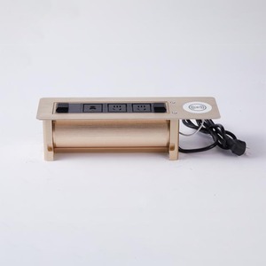 Escritorio de oficina oculto, bóveda motorizada, salida de interruptor de mesa/toma de corriente de escritorio giratoria multifuncional con cargador USB