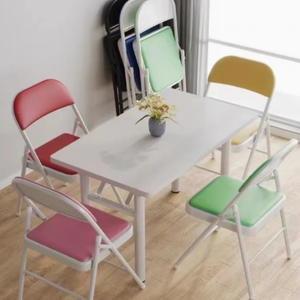 Foshan قابلة للطي الساخنة مع جلد PU مطلي بالكروم للمناسبات التخييم في الهواء الطلق فندق المدرسة الحفلات المناسبات الطعام - Product Image 5