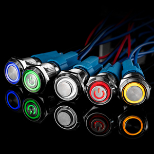 12 mm wasserdichter led-lichtmetallschalter zum starten des desktop-<span class=keywords><strong>computer</strong></span>-pc-hosts start-netzschalter mit hauptplatine kabelkabel