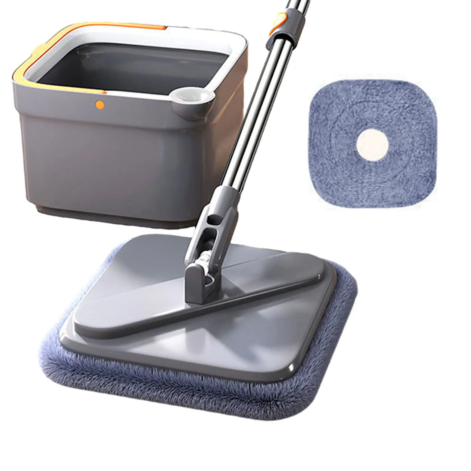 360 Spin Flat Floor Microfiber Easy Drain Home Cleaning Mops Hand Free Rotating Round Squeeze Mop With Bucket