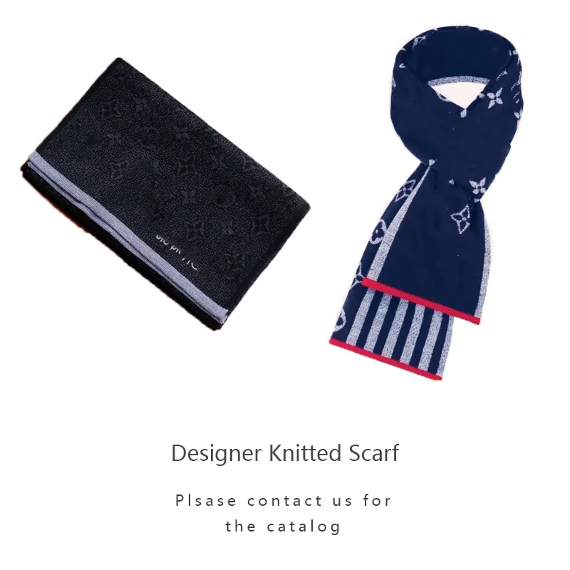 Hot Sale Designer Jacquard Letter Winter Thick knitted shawl fashion Men Warm soft scarf