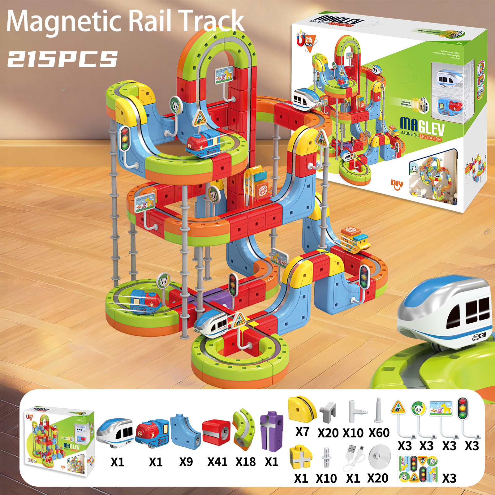 Coche de pista magnética (215PCS)