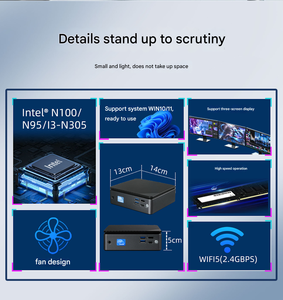 OEM Intel N100 <strong>Quad</strong> <strong>Core</strong> Dual LAN HD-MI/DP Dual Display 2USB3.2 N100 Mini PC for Gaming <strong>Computer</strong> - Product Image 6