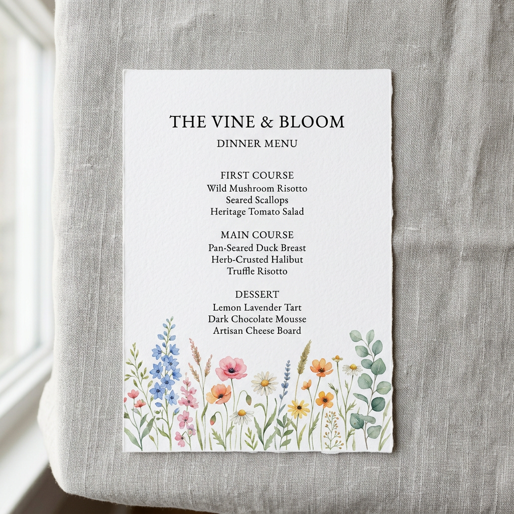 Menu blanc