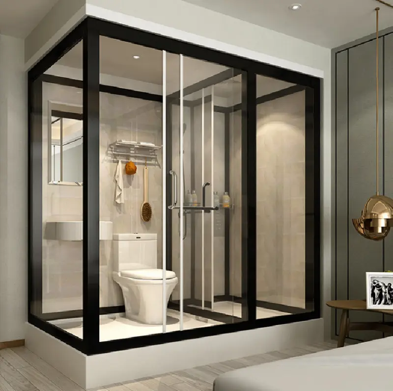 一体型バスルーム一体型シャワールームバスルームポッドプレハブバスルームユニットシャワーエンクロージャー