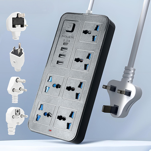 Stock disponible enchufes eléctricos universales 6Way 3USB 1 Tipo-c enchufe de extensión 3 metros de largo toma de corriente USB para oficina en casa - Product Image 3