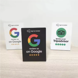 Chất lượng cao xem xét chúng tôi trên Google NFC & QR mã đứng bảng tại chỗ NFC thẻ đứng cho phương tiện truyền thông xã hội - Product Image 6