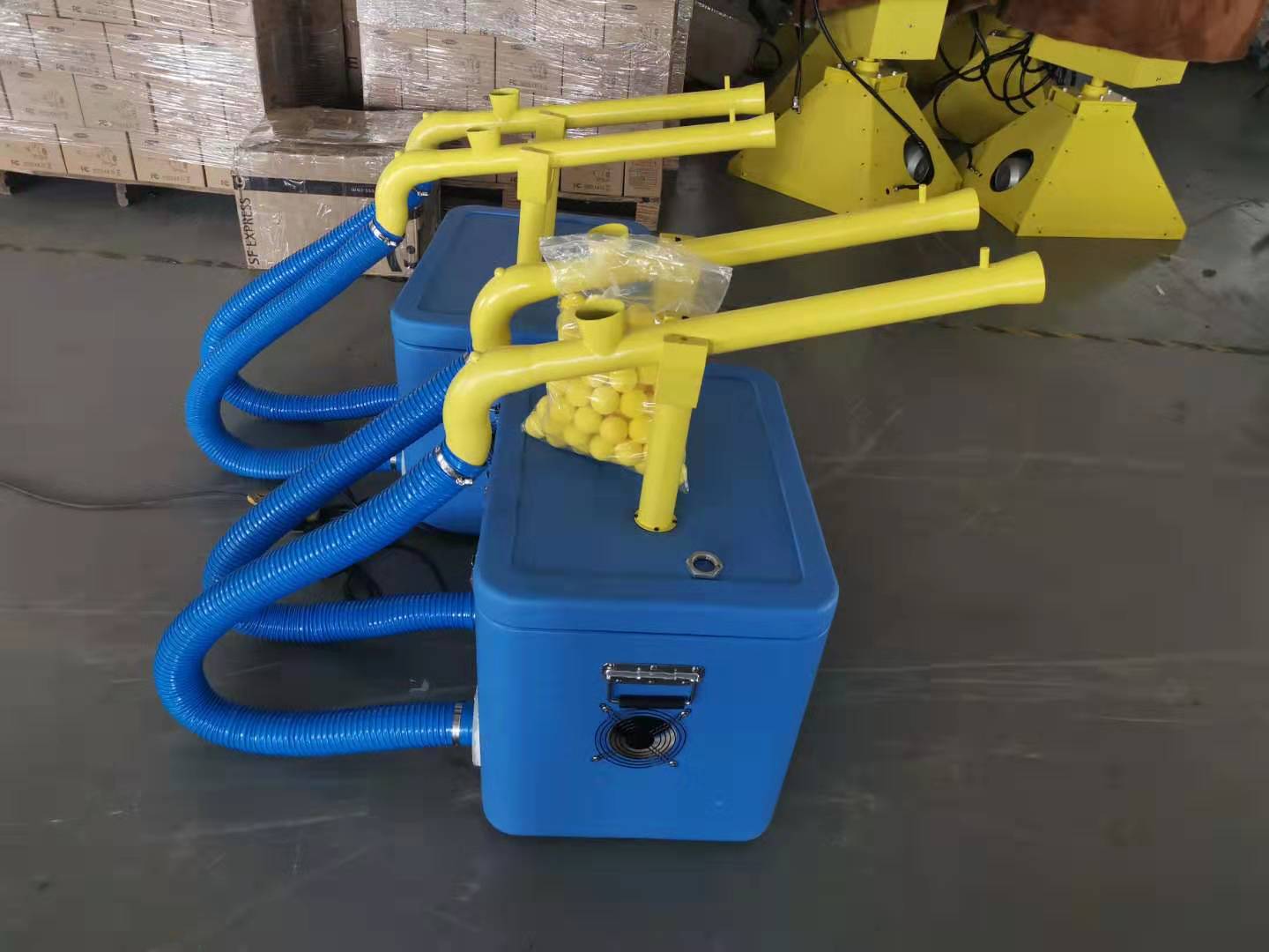 Machine de tir bleue