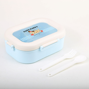 Okul çocuk Lunchbox çatal ve kaşık ile öğrenciler gıda konteyner kilitleri ile 3-Compartment plastik Bento yemek kabı çocuklar için - Product Image 1