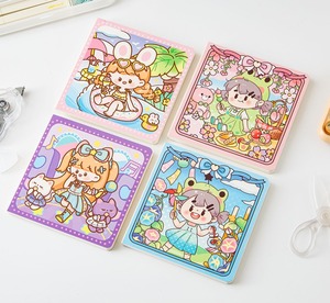 可爱创意网格备忘录计划笔记本100床单方形学生文具学生纸套批发 - Product Image 4