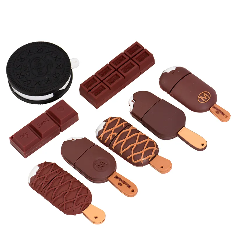 Rubber Pendrive Ice Cream Shaped Usb Flash Drive 4gb 8gb 16gb 32g pvc Usb Stick 2.0 3.0 flash memory