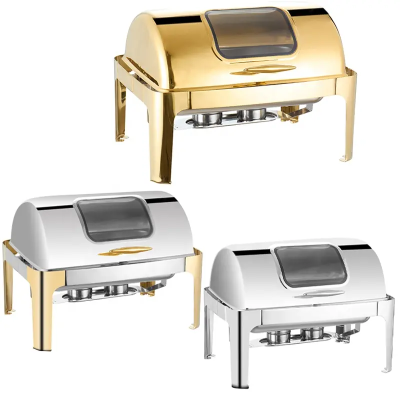 Chafer Dish Buffet Set Gold Chafing Dish Stainless Steel Luxury Food Warmer Hotel Chafing Dishes