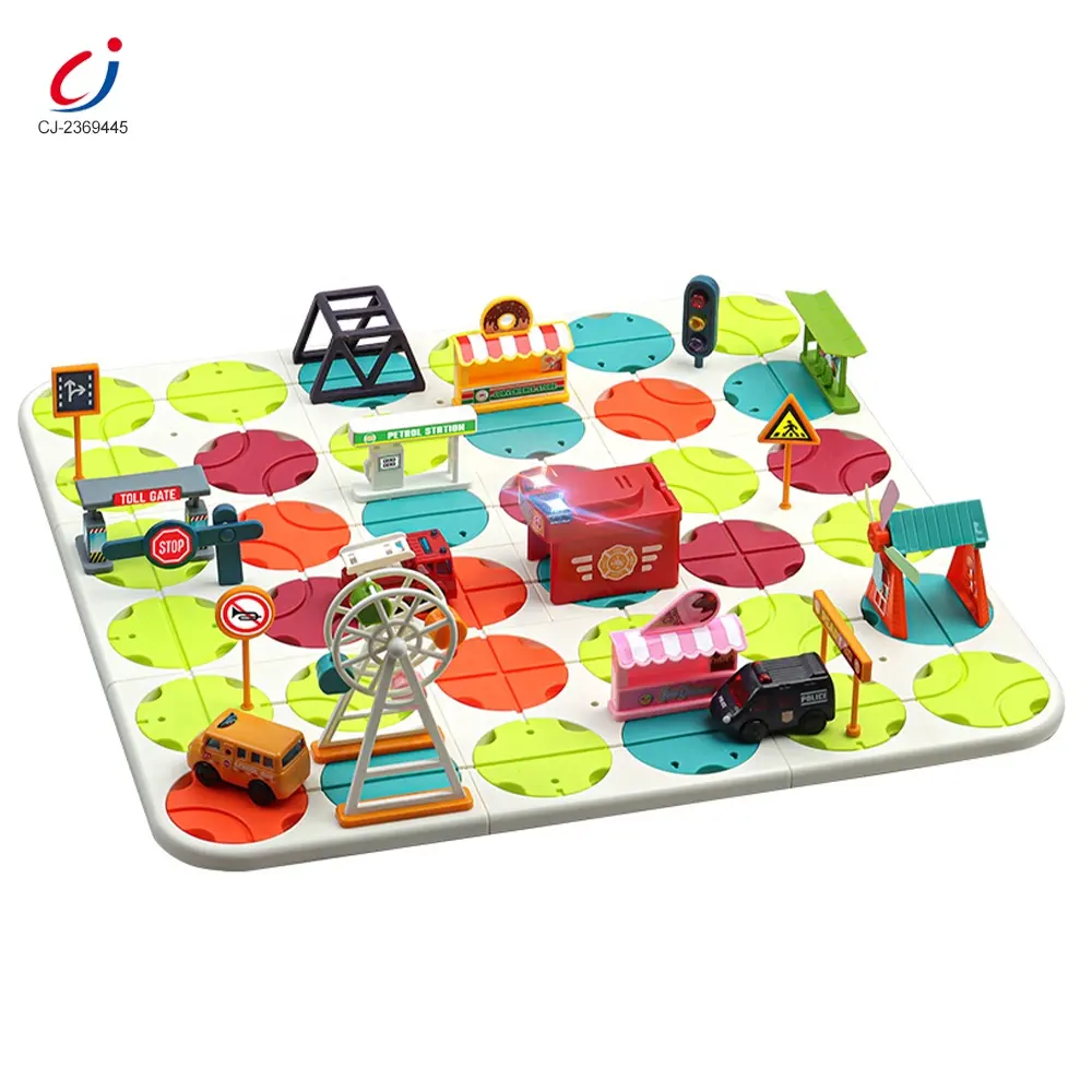 Chengji kid toys produttore creativo slot per la costruzione di strade suono e luce labirinto pista 93 pezzi di plastica fai da te pista labirinto giocattoli