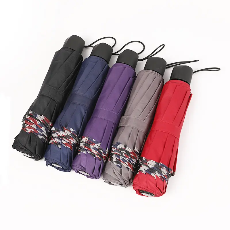 Noir Bleu Violet Gris Rouge En Gros Promotionnel Pas Cher Logo Personnalisé Pliage Parapluie D'affaires En Plein Air Parasol Pluie Parapluie