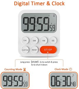 Timer digitale da cucina Timer conto alla rovescia magnetico allarme grande Display LCD orologio digitale da cucina da 99 ore Timer da cucina - Product Image 3