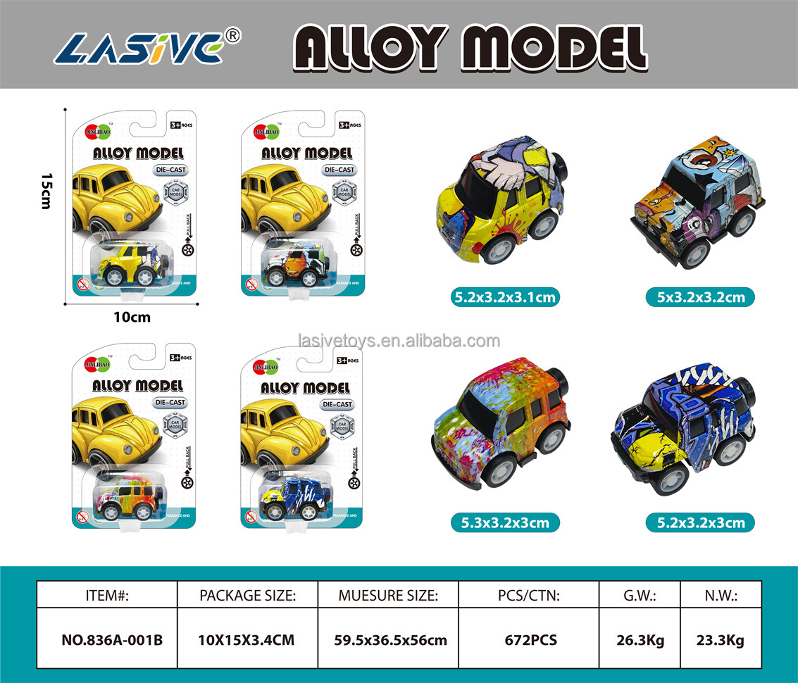 LMS-836A-001B Graffiti Pullback Alloy Car