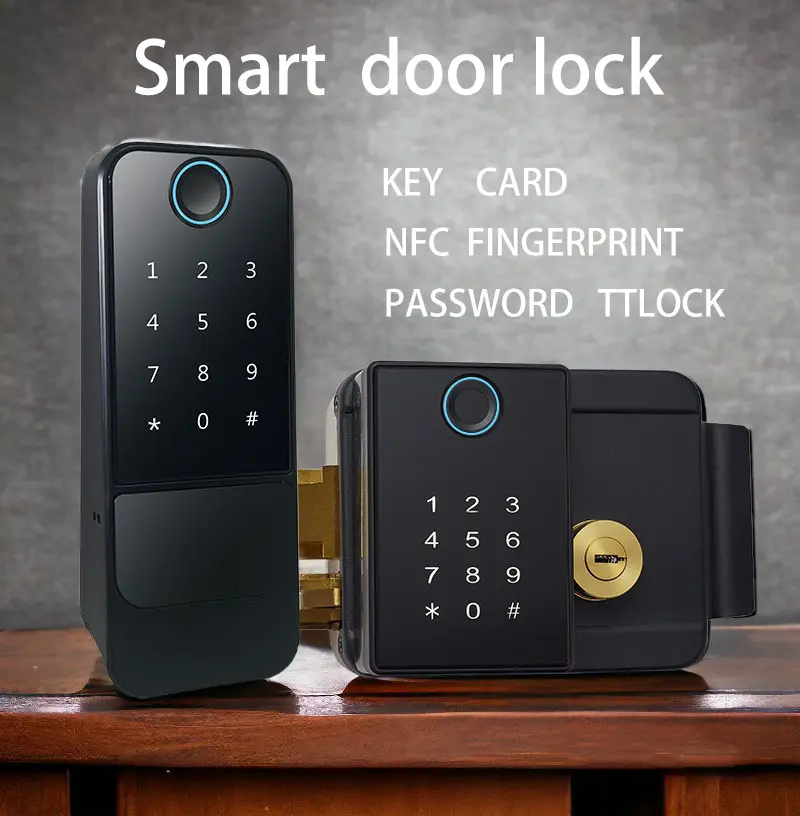 Bán buôn nhà máy tùy chỉnh sinh trắc học Ổ khóa cửa thông minh với thẻ chìa khóa NFC vân tay mật khẩu ttlock