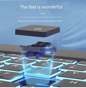 Mini teclado para tableta, teclado español recargable y ratón para teléfono móvil, portátil, Teclado retroiluminado inalámbrico - Product Image 3