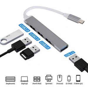 ฮับข้อมูลอะลูมิเนียม4 in 1 4พอร์ต <span class=keywords><strong>USB</strong></span> <span class=keywords><strong>3.0</strong></span> 2.0 <span class=keywords><strong>USB</strong></span> C Type C Type-C ไปยัง <span class=keywords><strong>USB</strong></span> <span class=keywords><strong>3.0</strong></span>ฮับ2.0แท่นวาง - Product Image 2