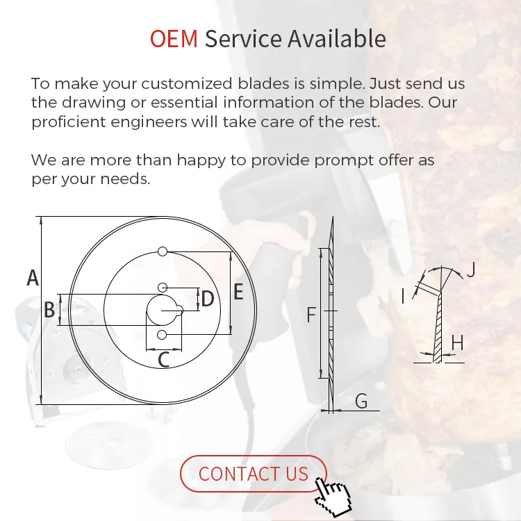 Cuchilla dentada lisa para Doner Kebab maquina de cortar cuchillo electrico