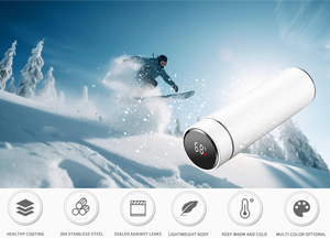 Dropshipping New thông minh cách điện chai nước LED hiển thị nhiệt độ điện tử Fahrenheit nhắc nhở uống trực tiếp văn phòng - Product Image 5